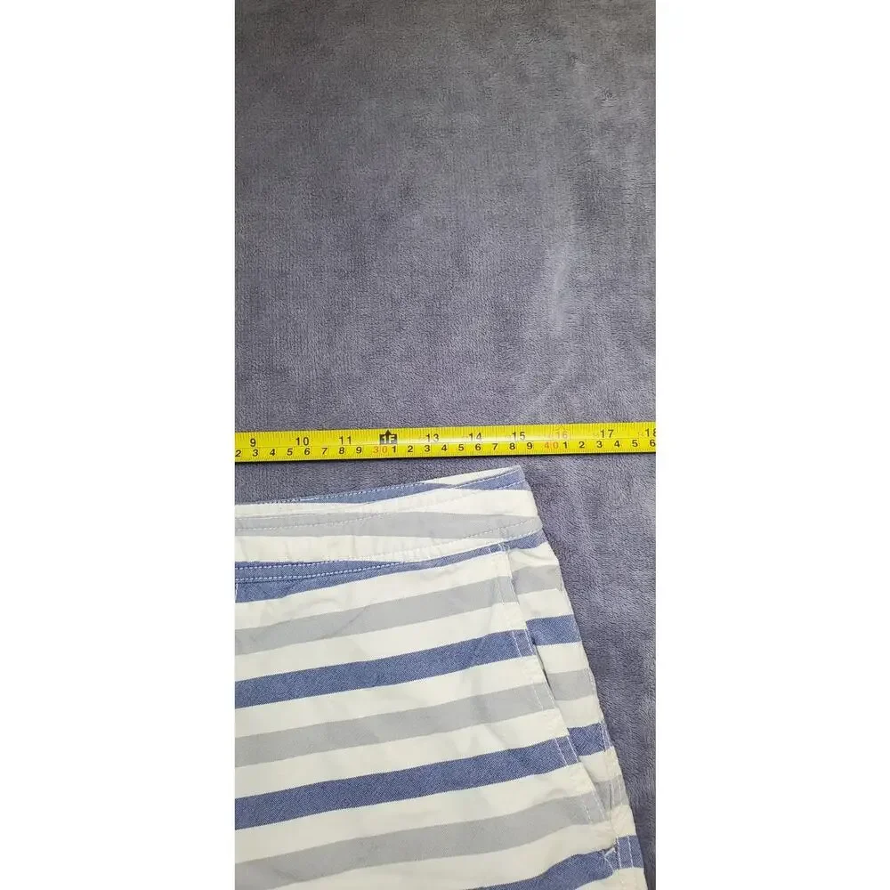 J.Crew Board Shorts Mens Sz 31 Blue Beige Striped Original Longboard Beach C6